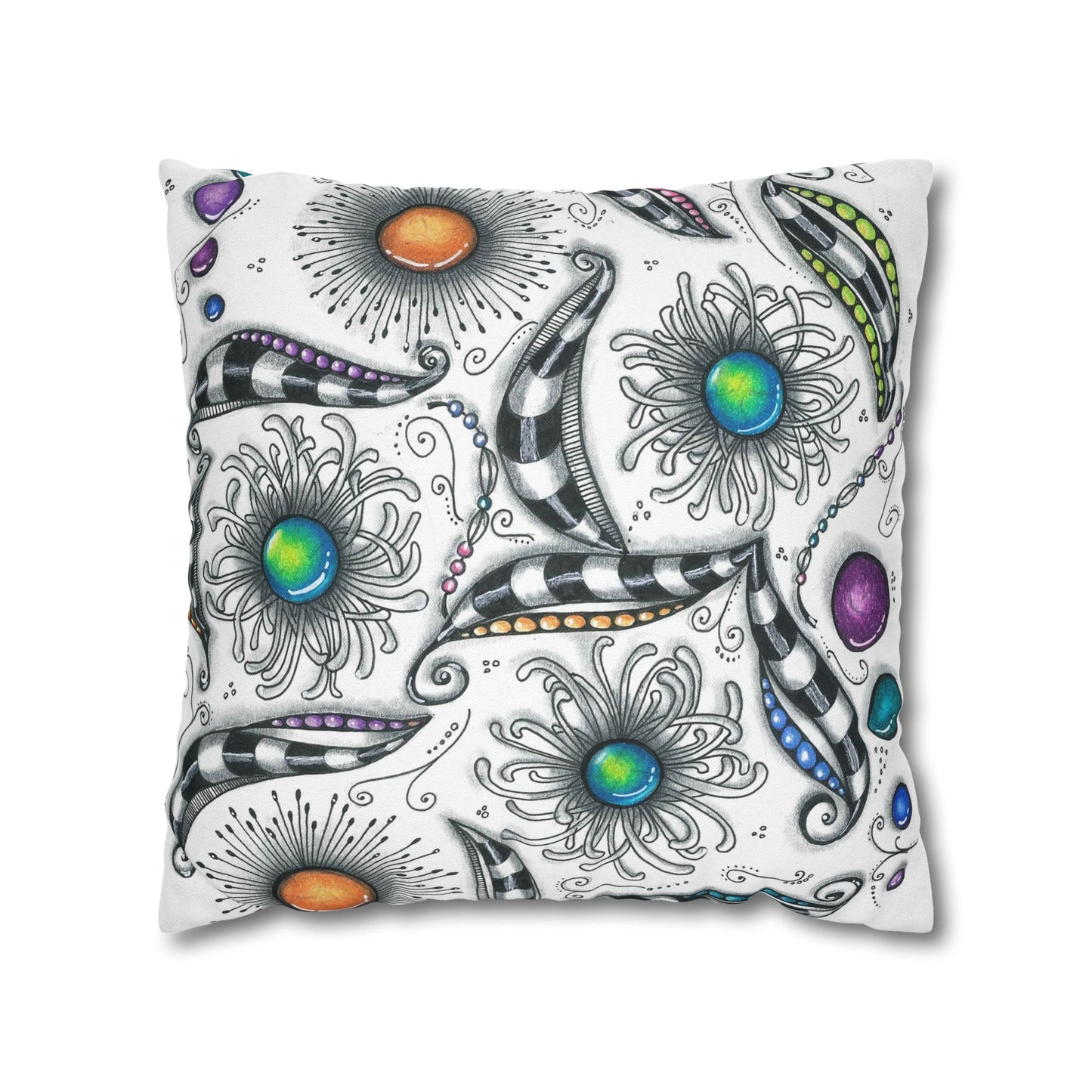 Zen Whimsy Spun Polyester Square Pillowcase