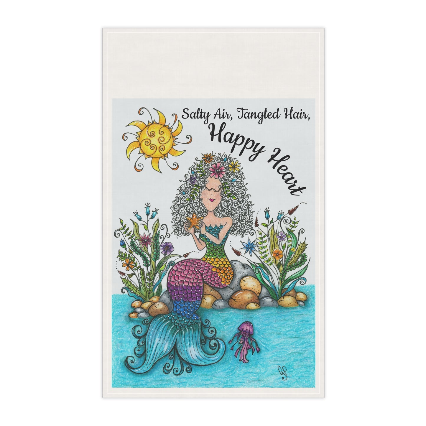 Mermaid Tea Towel (cotton twill)