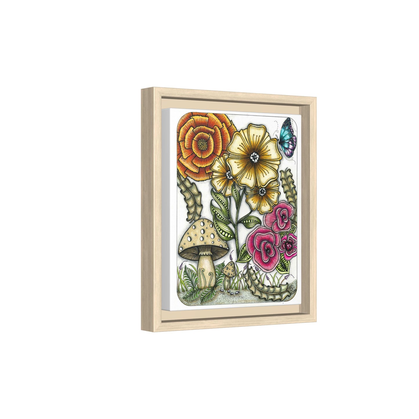 Wild Flowers Matte Canvas, Framed (Multi-color)