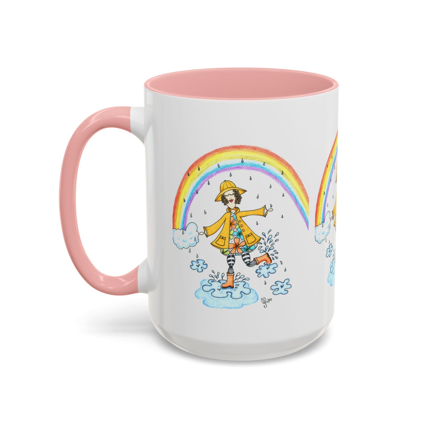 Dancing In The Rain Accent Coffee Mug (11, 15oz)