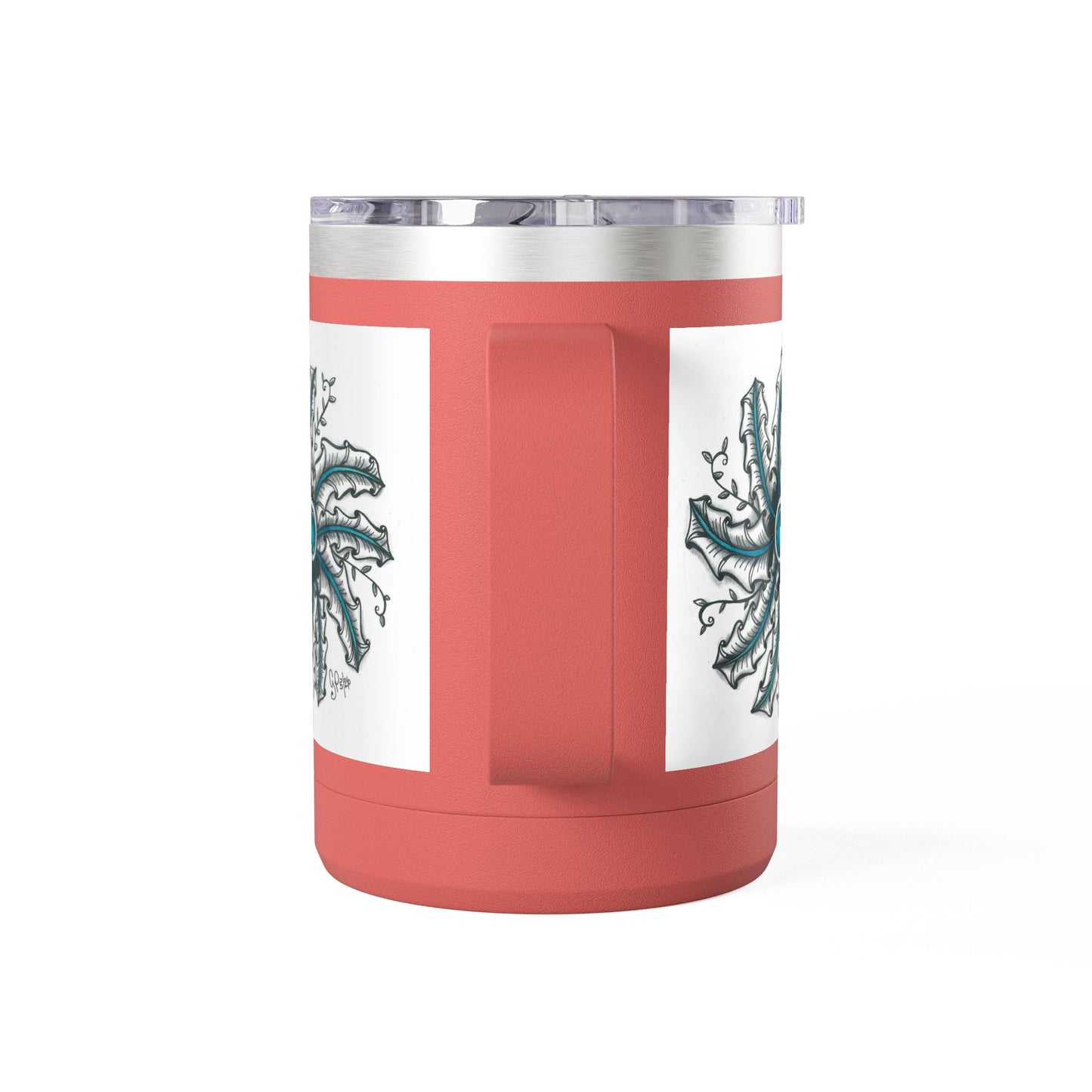 Teal Gem Coffee Mug Tumbler, 15oz