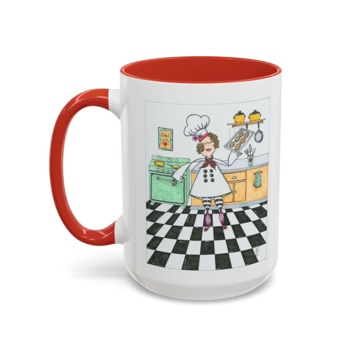 She Bakes! Accent Coffee Mug (11, 15oz)
