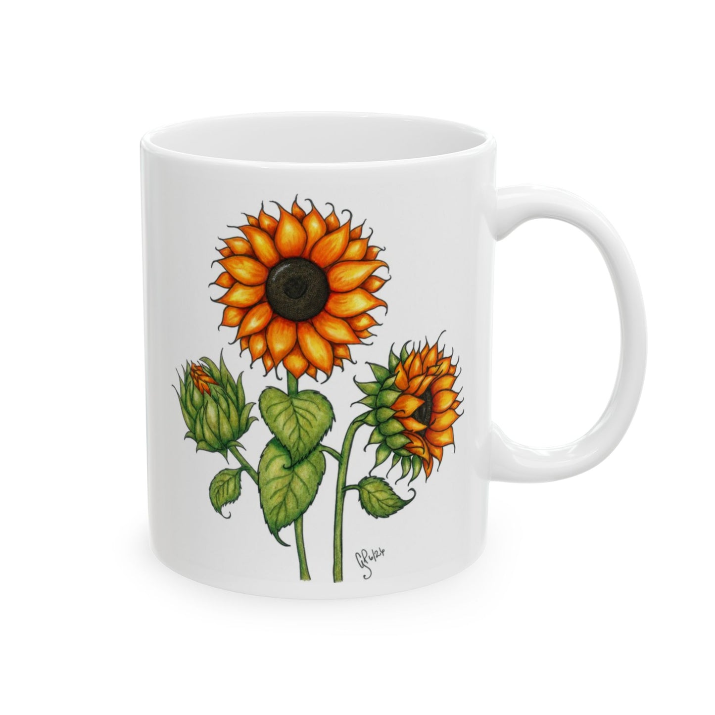 Something About Sunflowers Ceramic Mug, (11oz, 15oz)