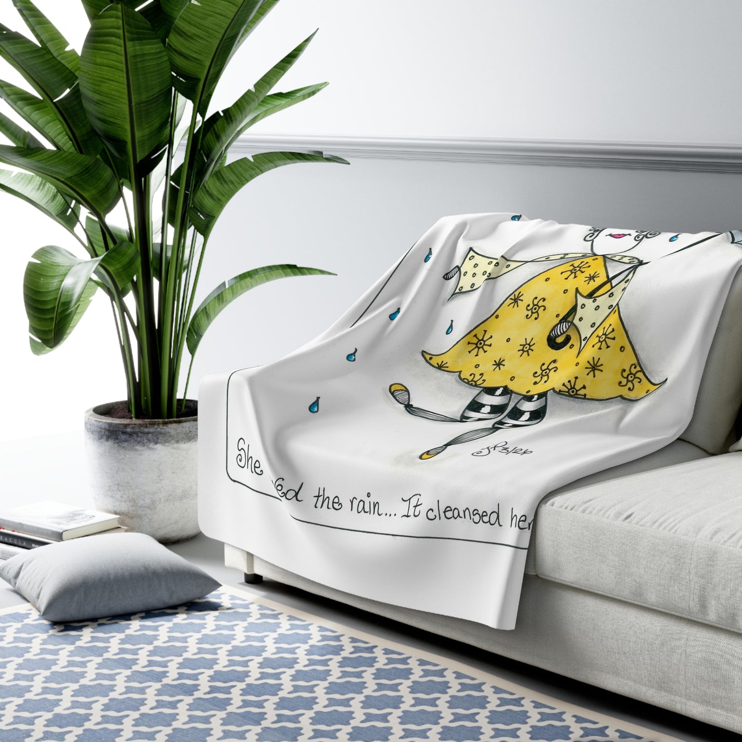 The Rain Cleansed Her Soul Sherpa Fleece Blanket