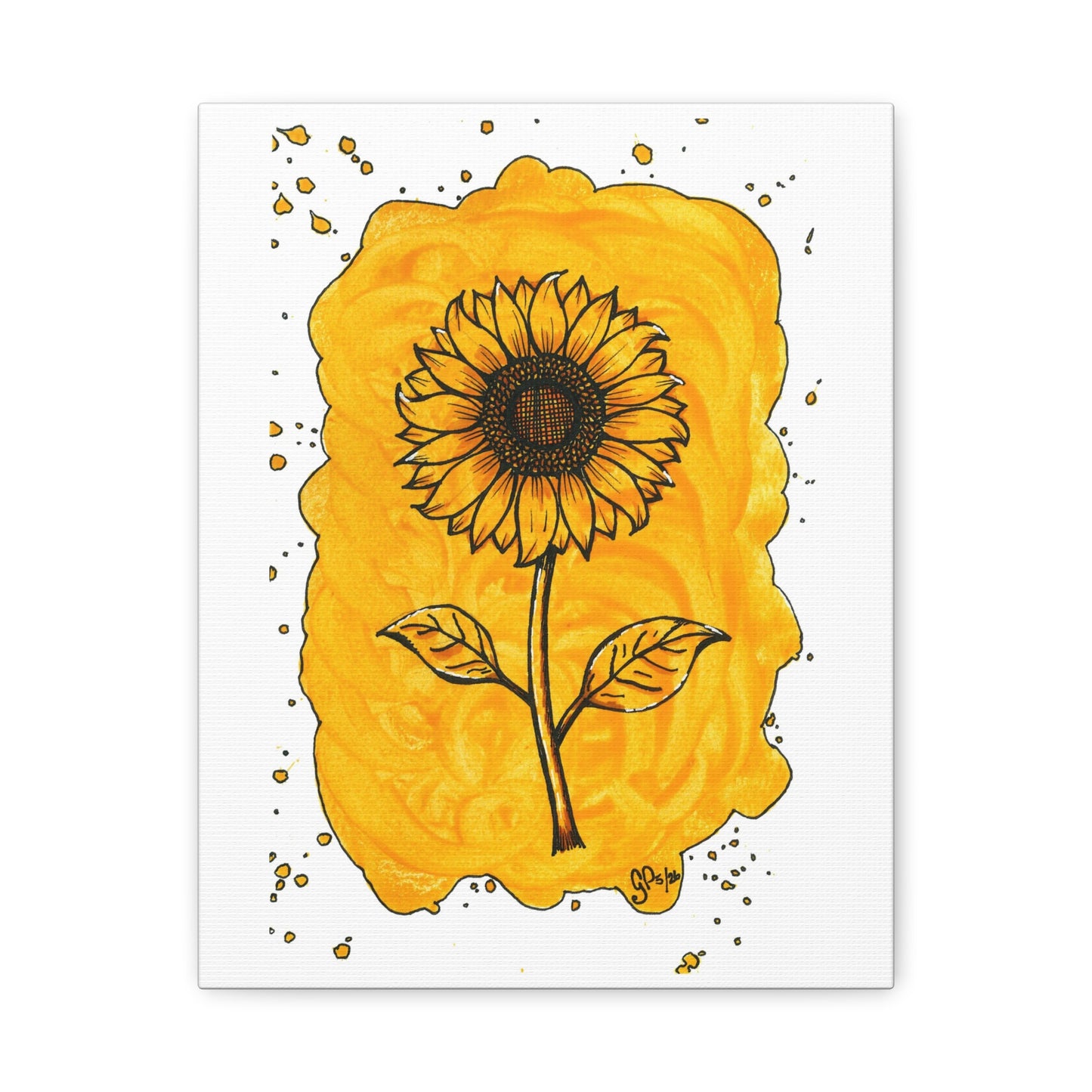 Sunflower Splash on Canvas