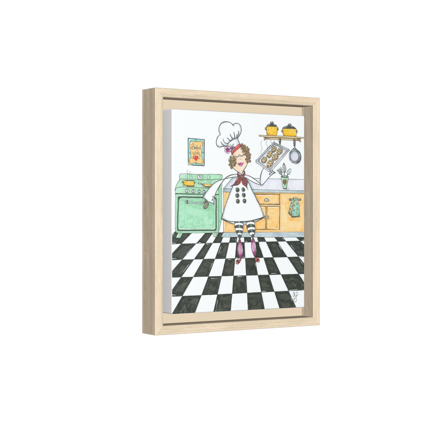 She Bakes! Matte Canvas, Framed (Multi-color)