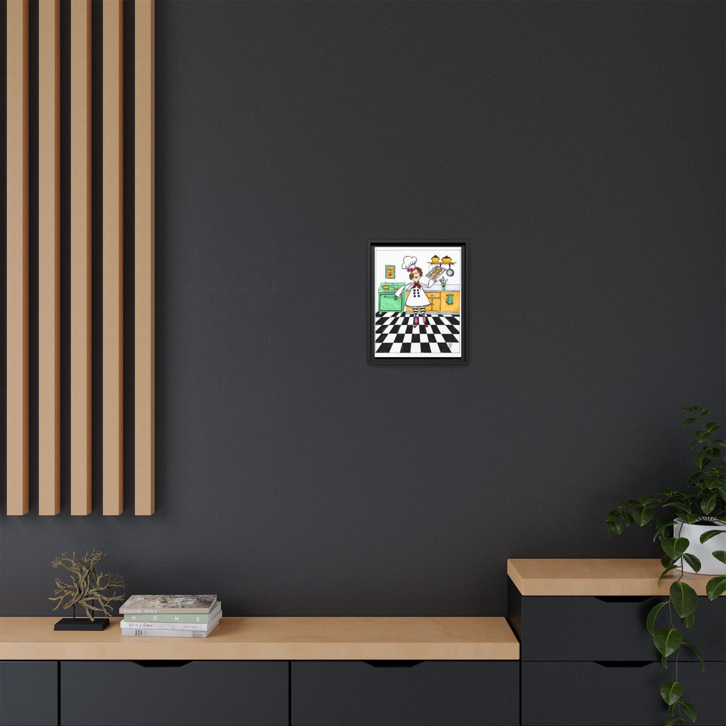 She Bakes! Matte Canvas, Framed (Multi-color)