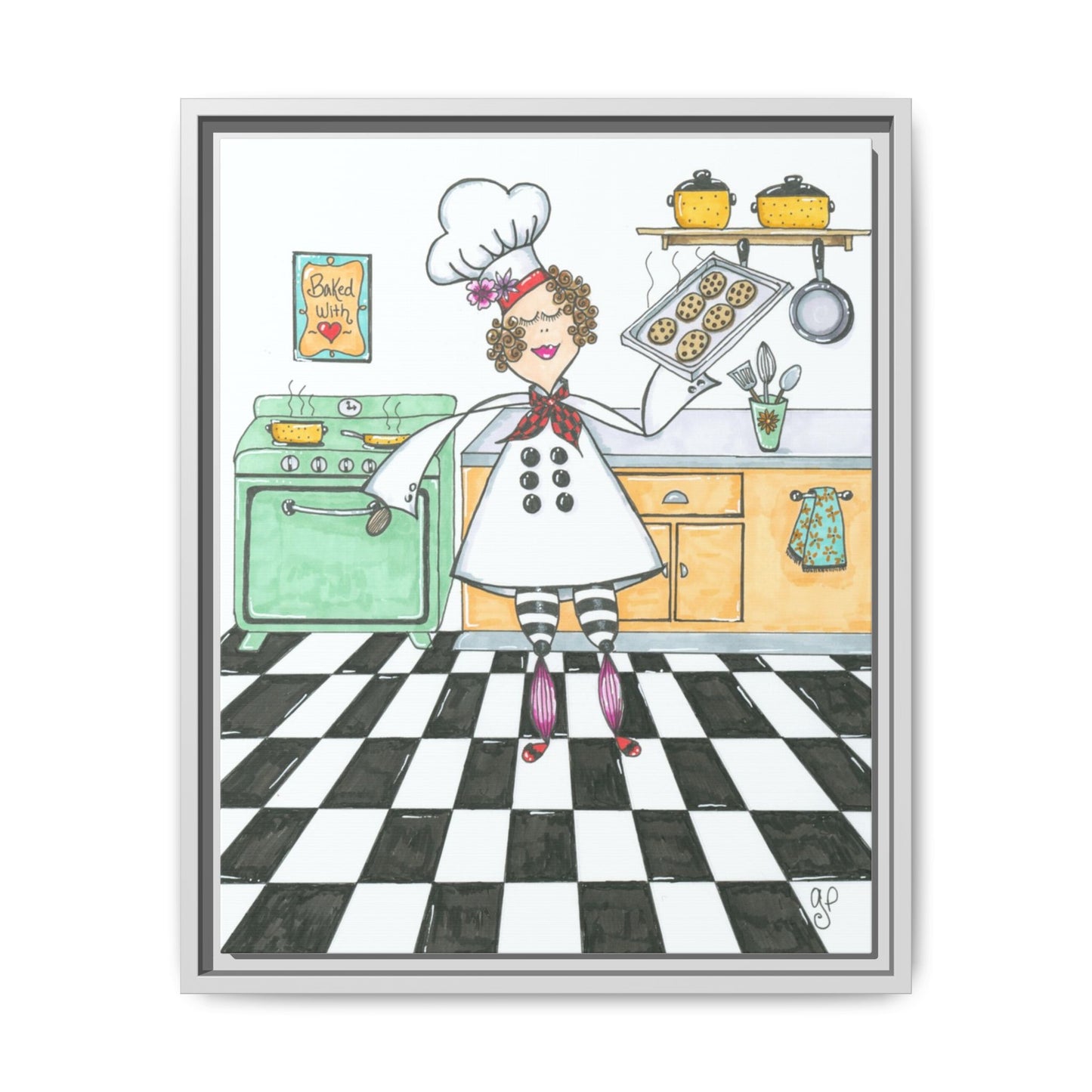 She Bakes! Matte Canvas, Framed (Multi-color)