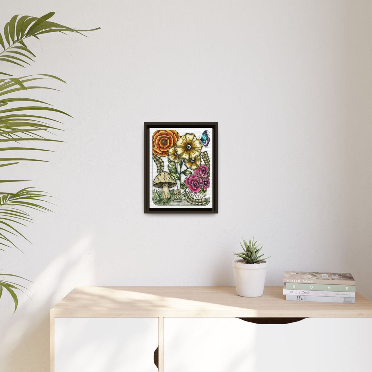 Wild Flowers Matte Canvas, Framed (Multi-color)