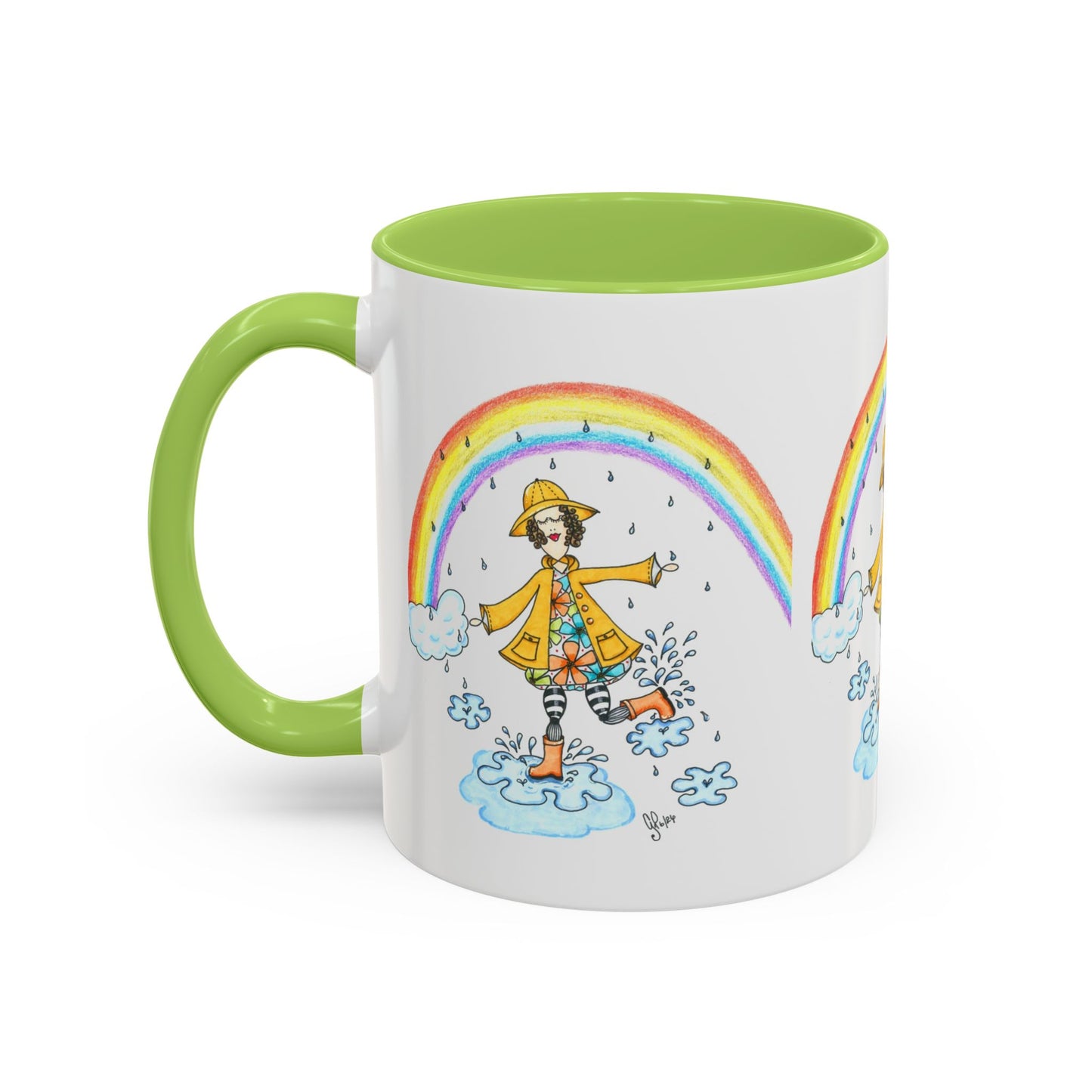 Dancing In The Rain Accent Coffee Mug (11, 15oz)