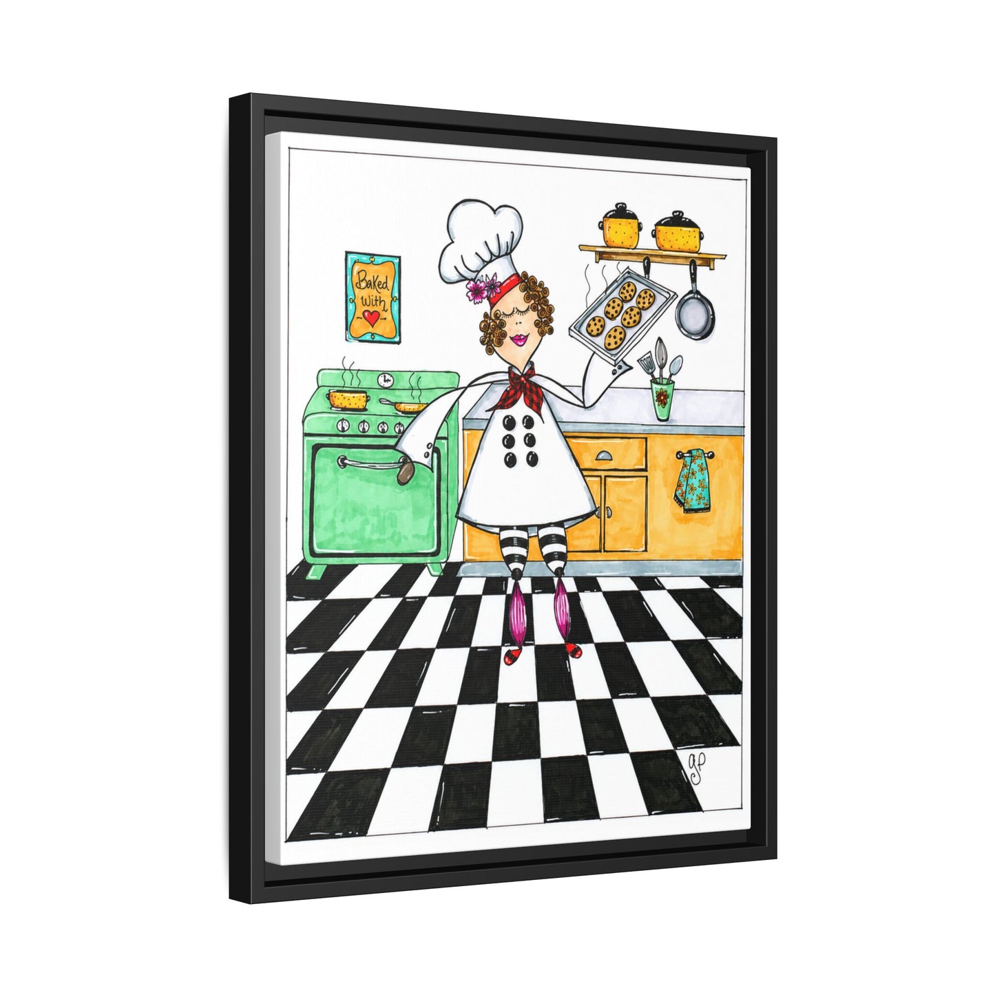 She Bakes! Matte Canvas, Framed (Multi-color)