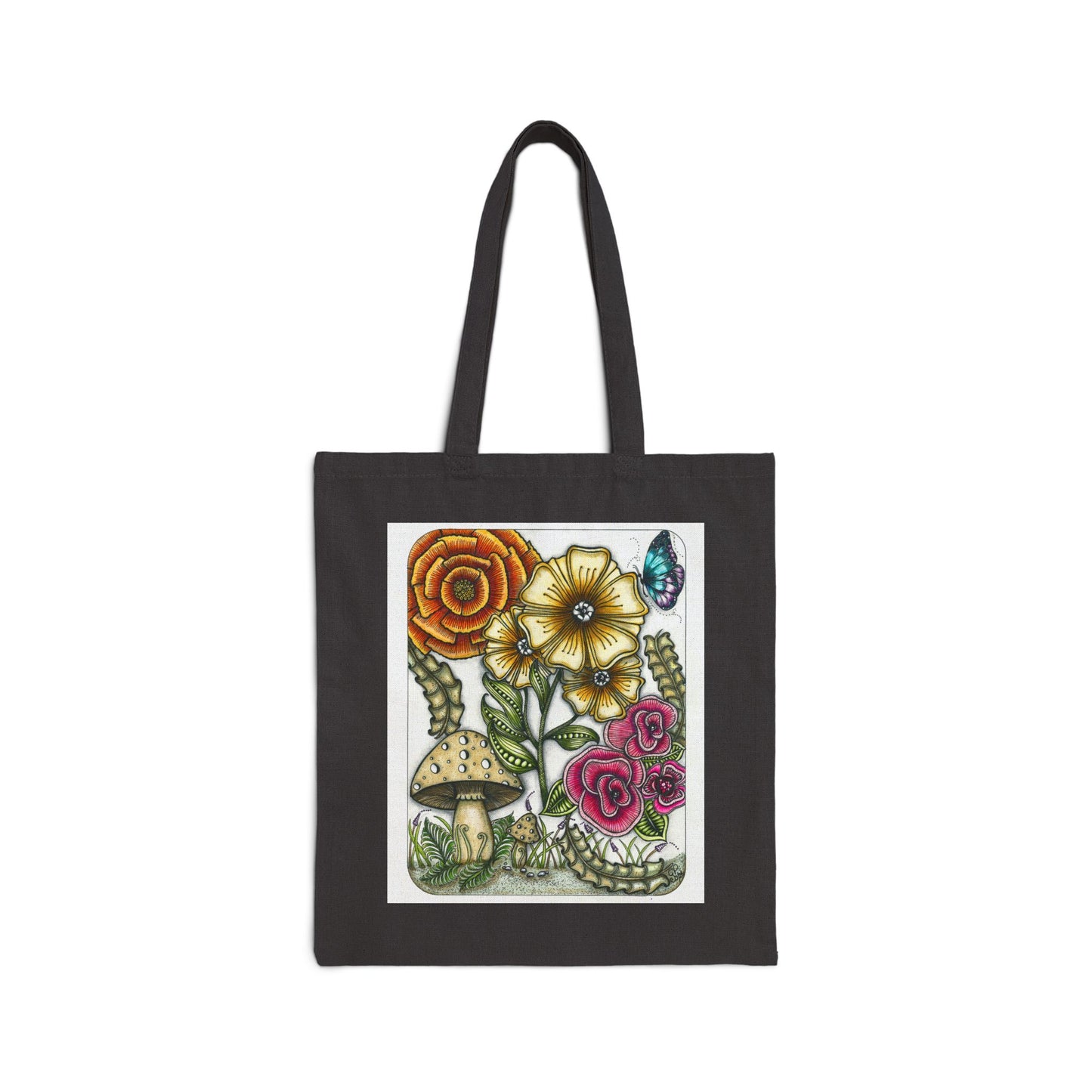 Wild Flowers Cotton Canvas Tote Bag