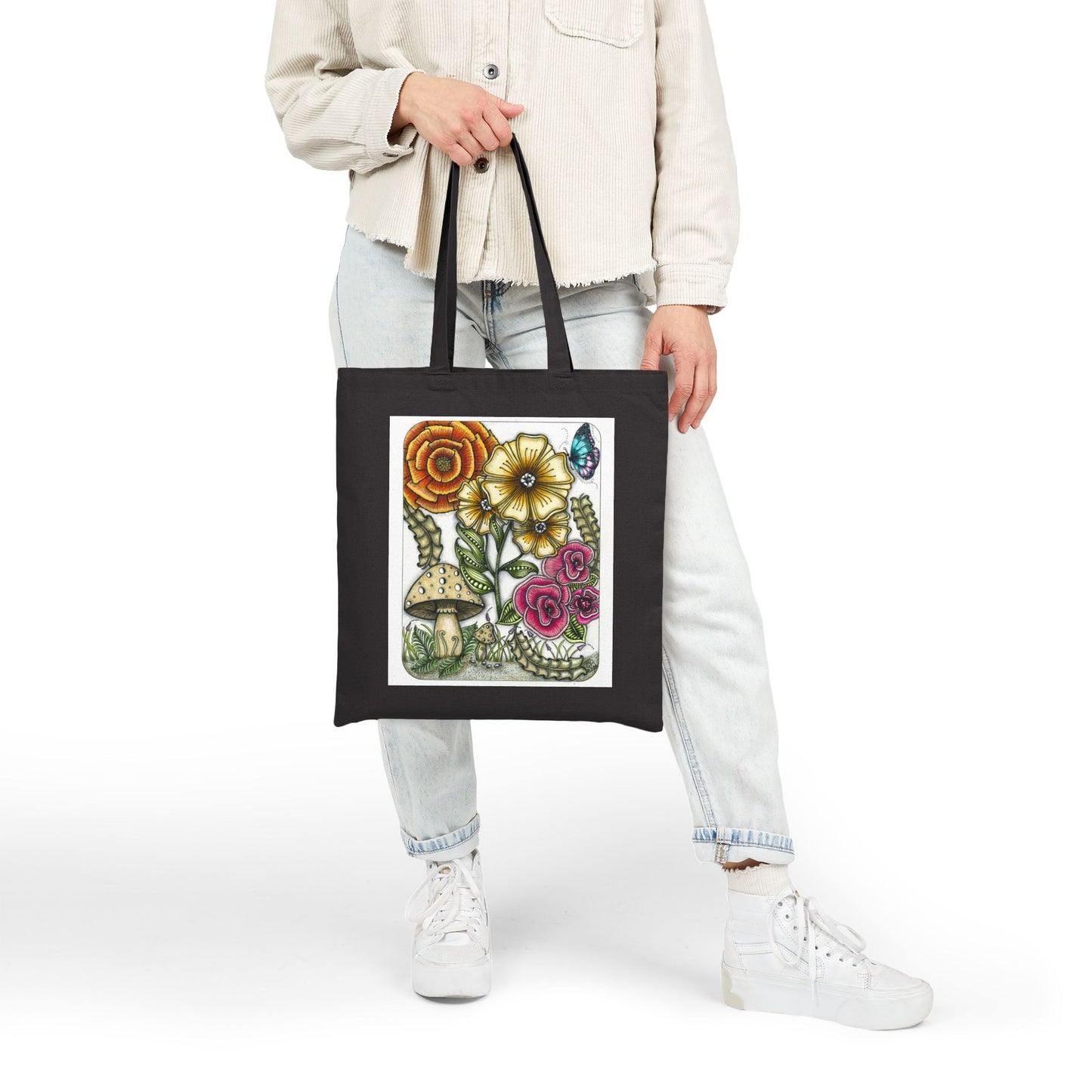 Wild Flowers Cotton Canvas Tote Bag