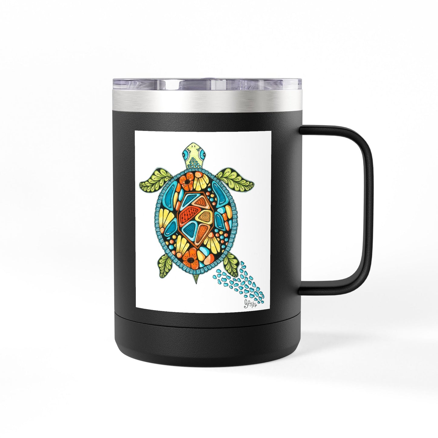 Sea Turtle Coffee Mug Tumbler, 15oz