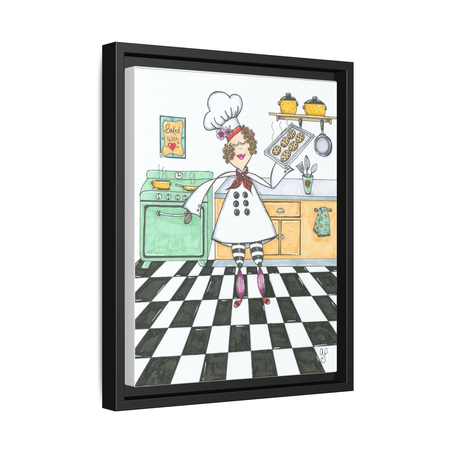 She Bakes! Matte Canvas, Framed (Multi-color)