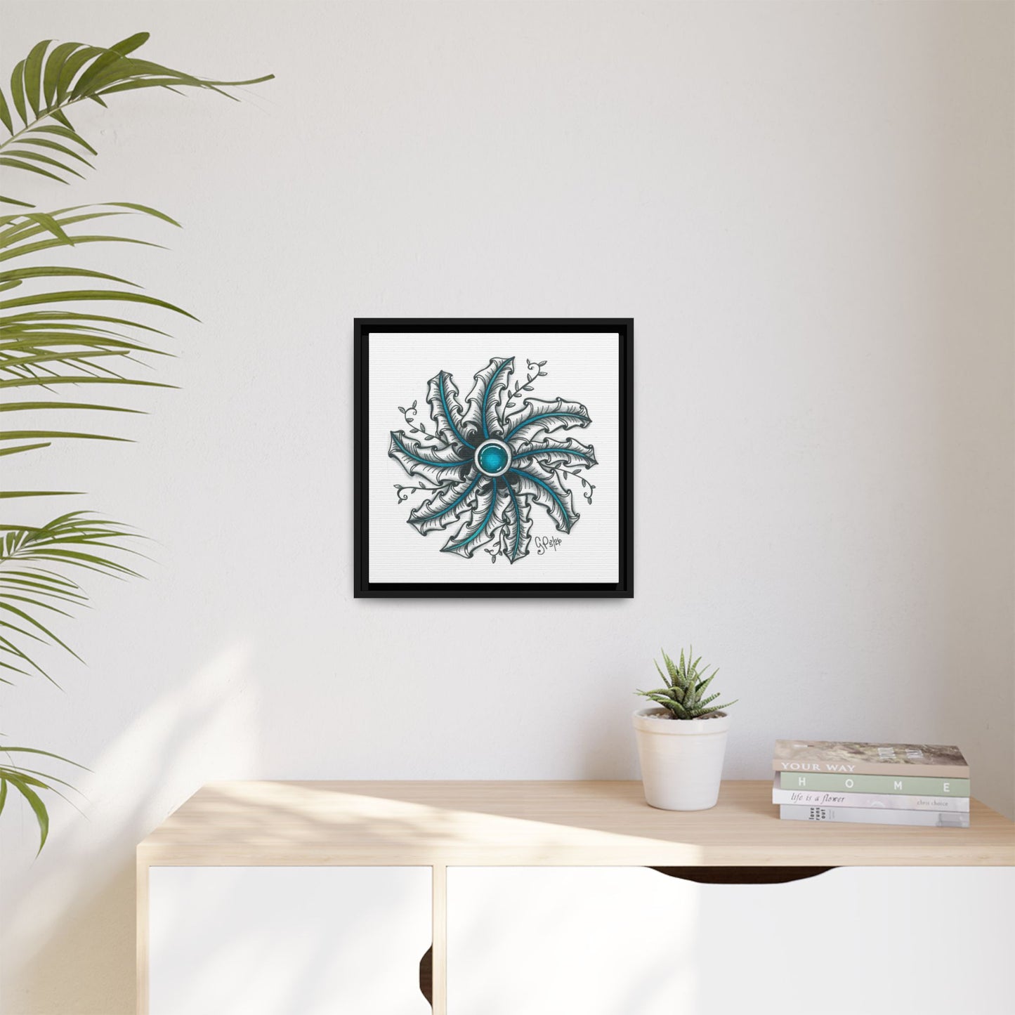 Zen Design Matte Canvas, Framed (Multi-color)