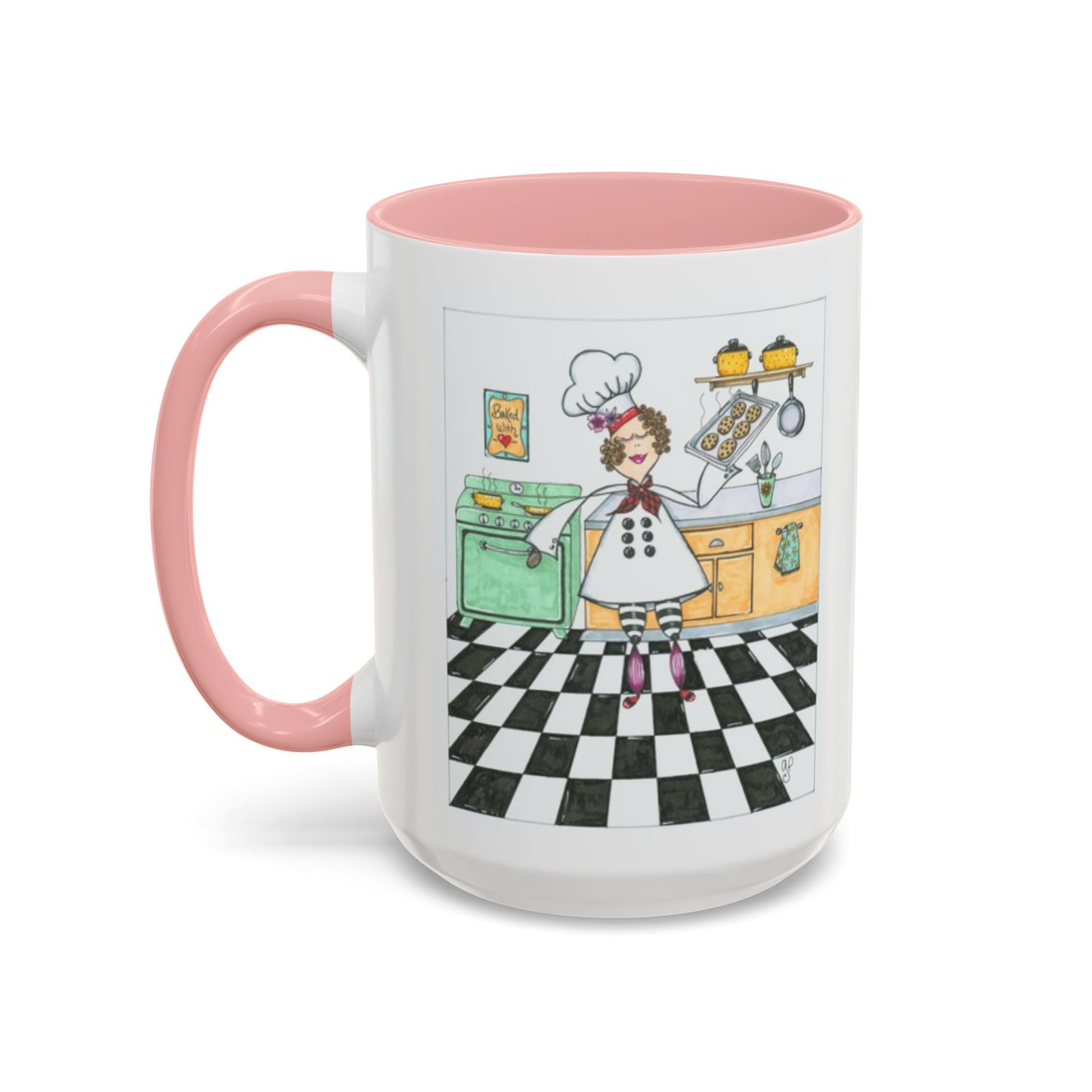 She Bakes! Accent Coffee Mug (11, 15oz)