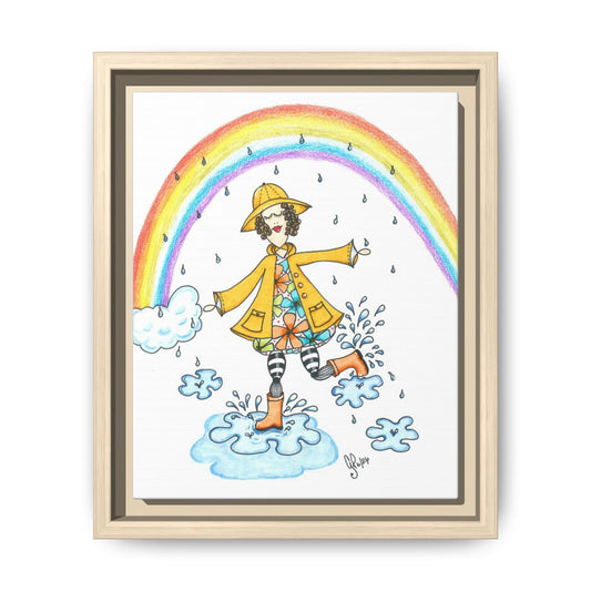 Dancing In The Rain Matte Canvas, Framed (Multi-color)