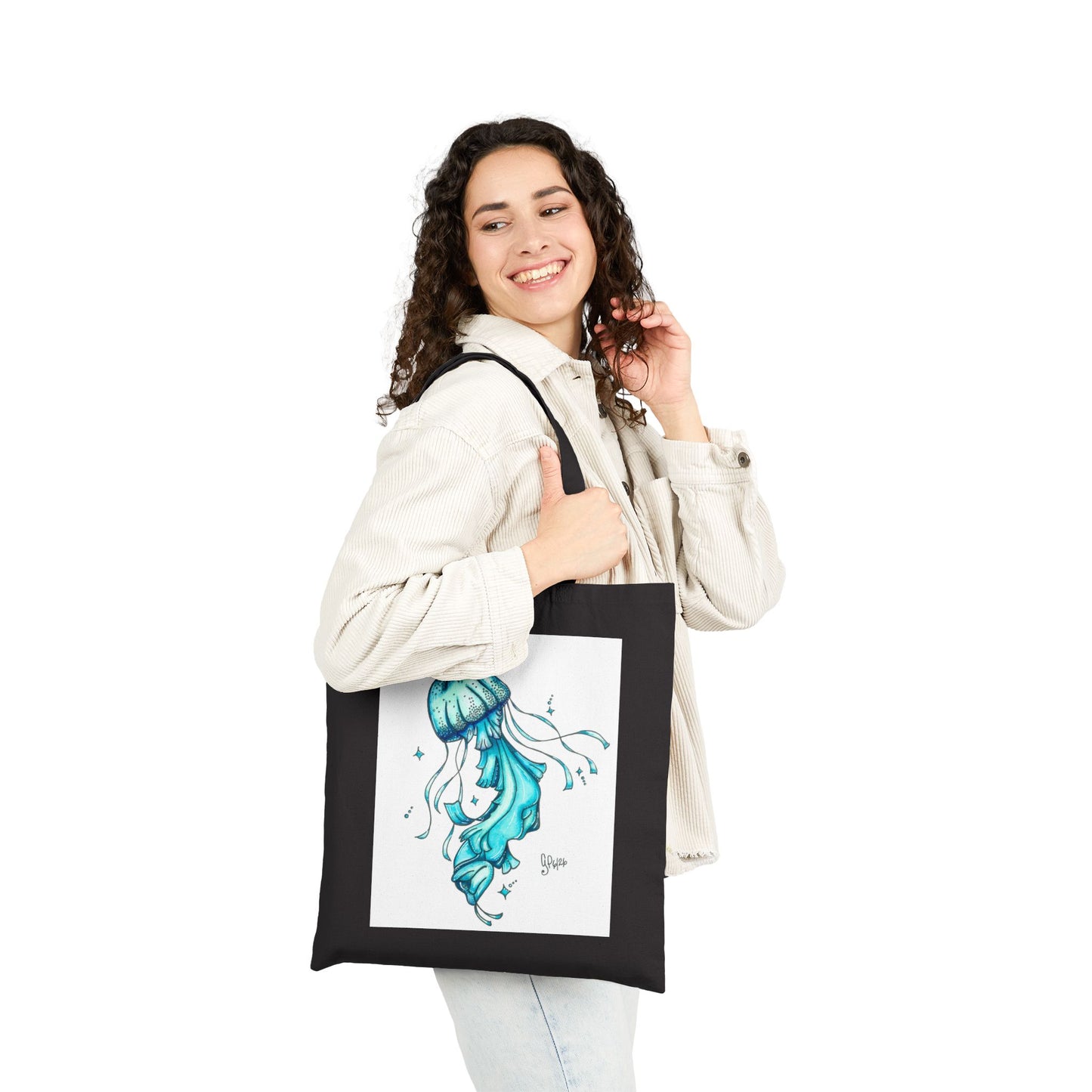 Dancing Jellyfish Cotton Canvas Tote Bag