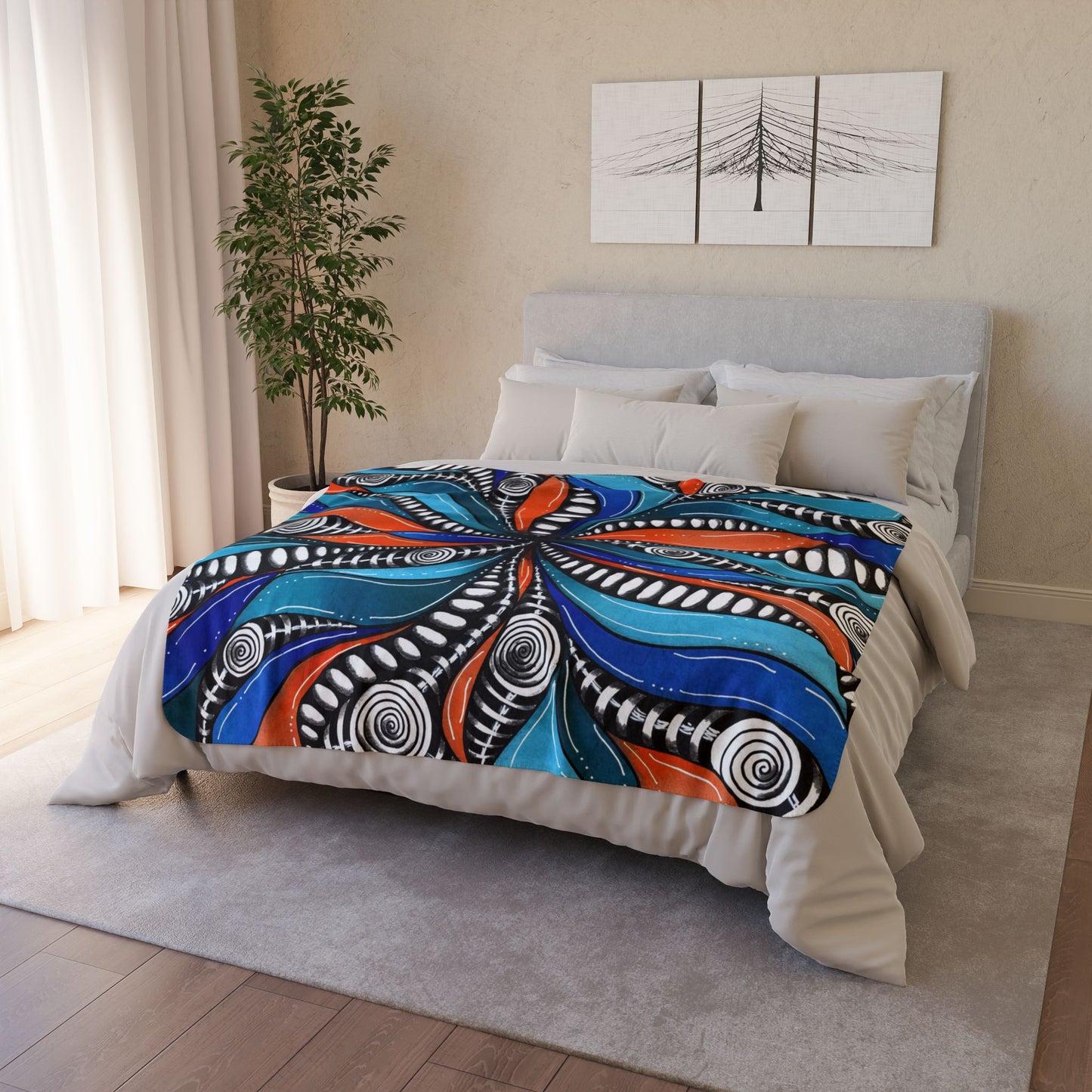 Wild Burst Fleece Sherpa Fleece Blanket