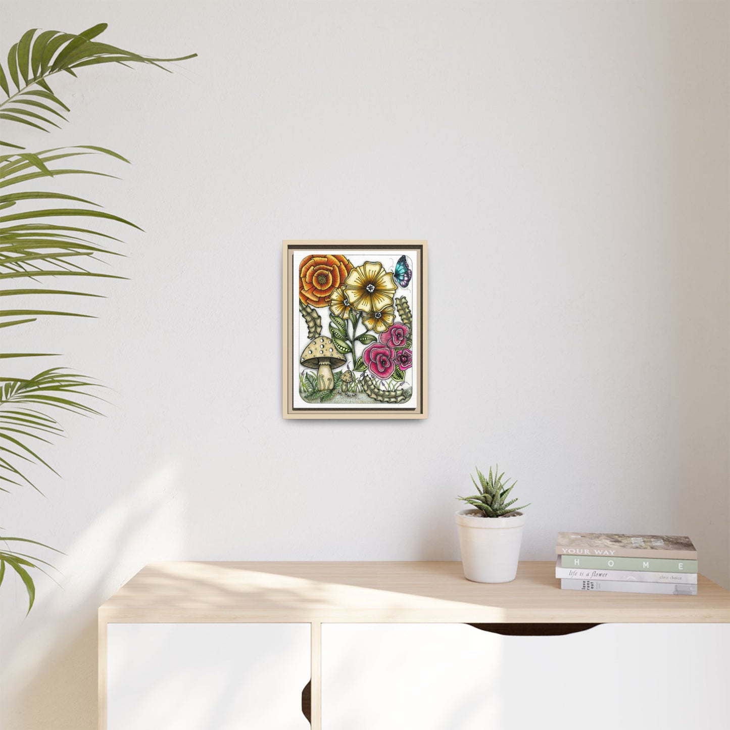 Wild Flowers Matte Canvas, Framed (Multi-color)