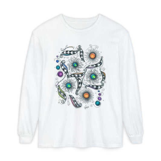 Zen Whimsy Unisex Garment-dyed Long Sleeve T-Shirt