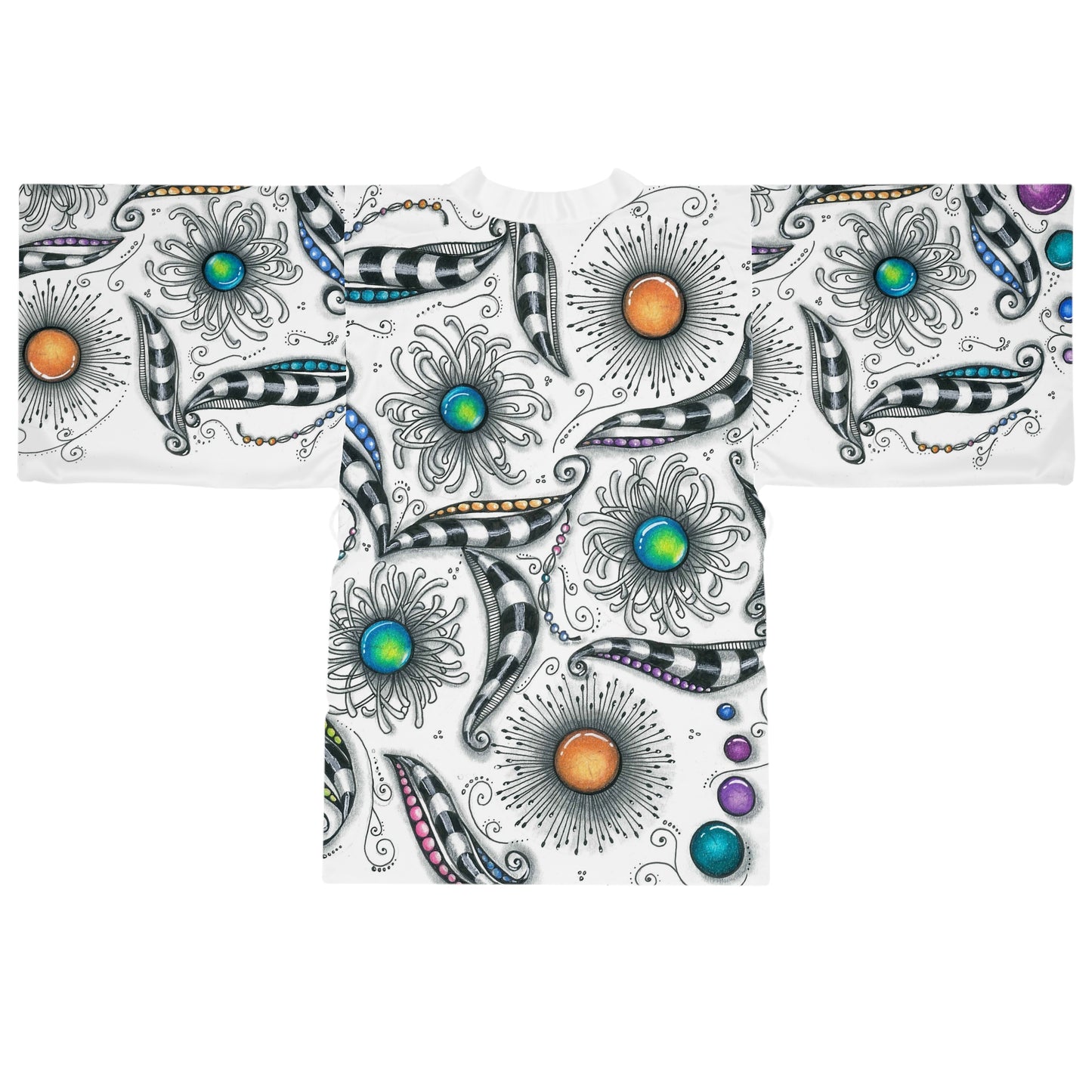 Zen Whimsy Long Sleeve Kimono Robe