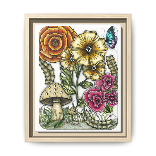 Wild Flowers Matte Canvas, Framed (Multi-color)