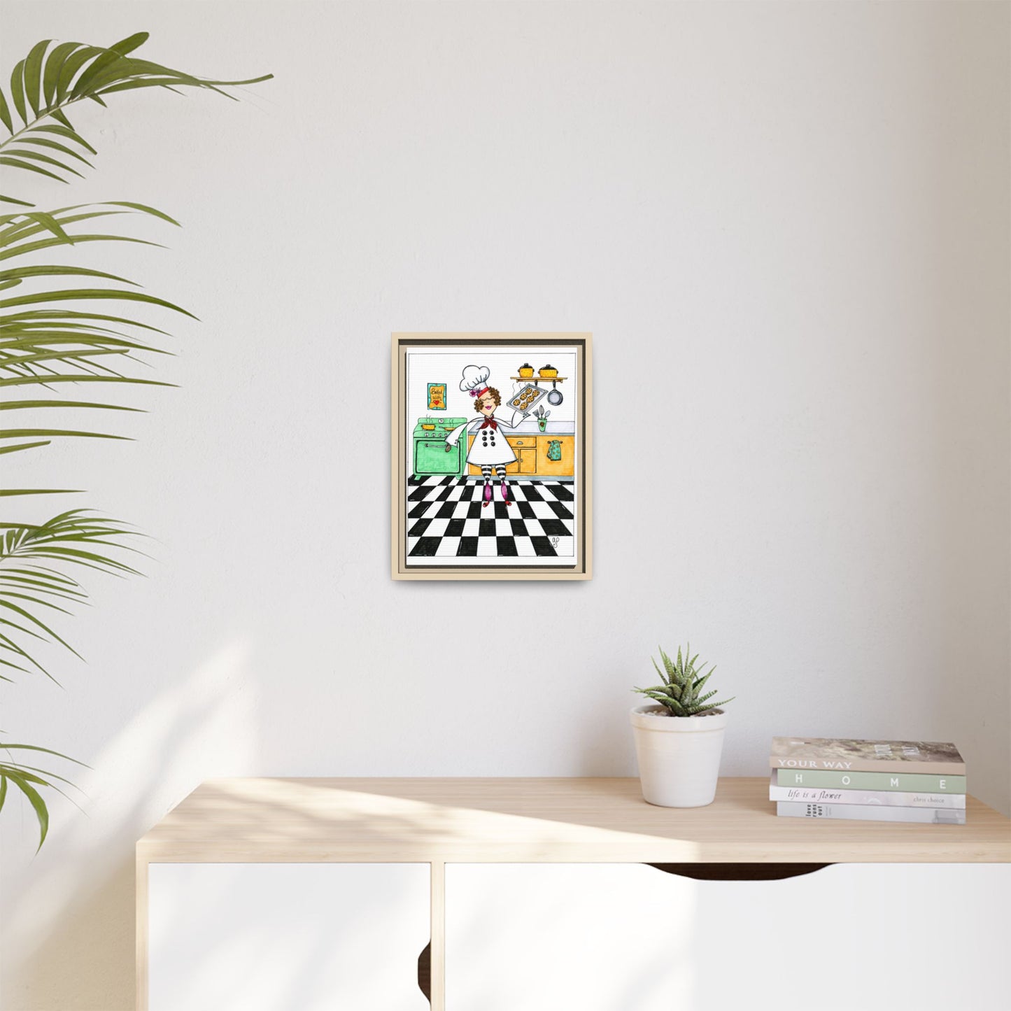 She Bakes! Matte Canvas, Framed (Multi-color)