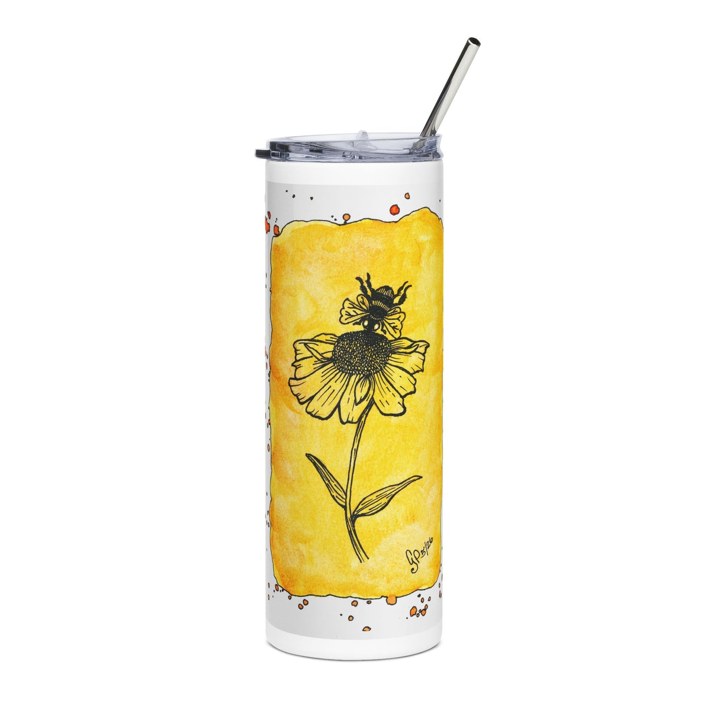 Happy Bee Stainless Steel Tumbler, 20oz