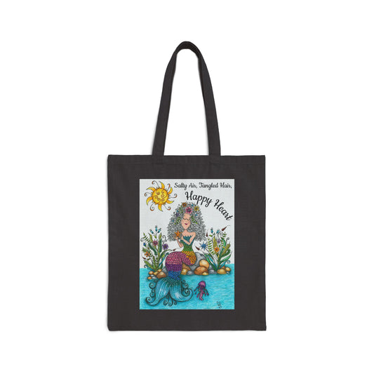 Mermaid Cotton Canvas Tote Bag