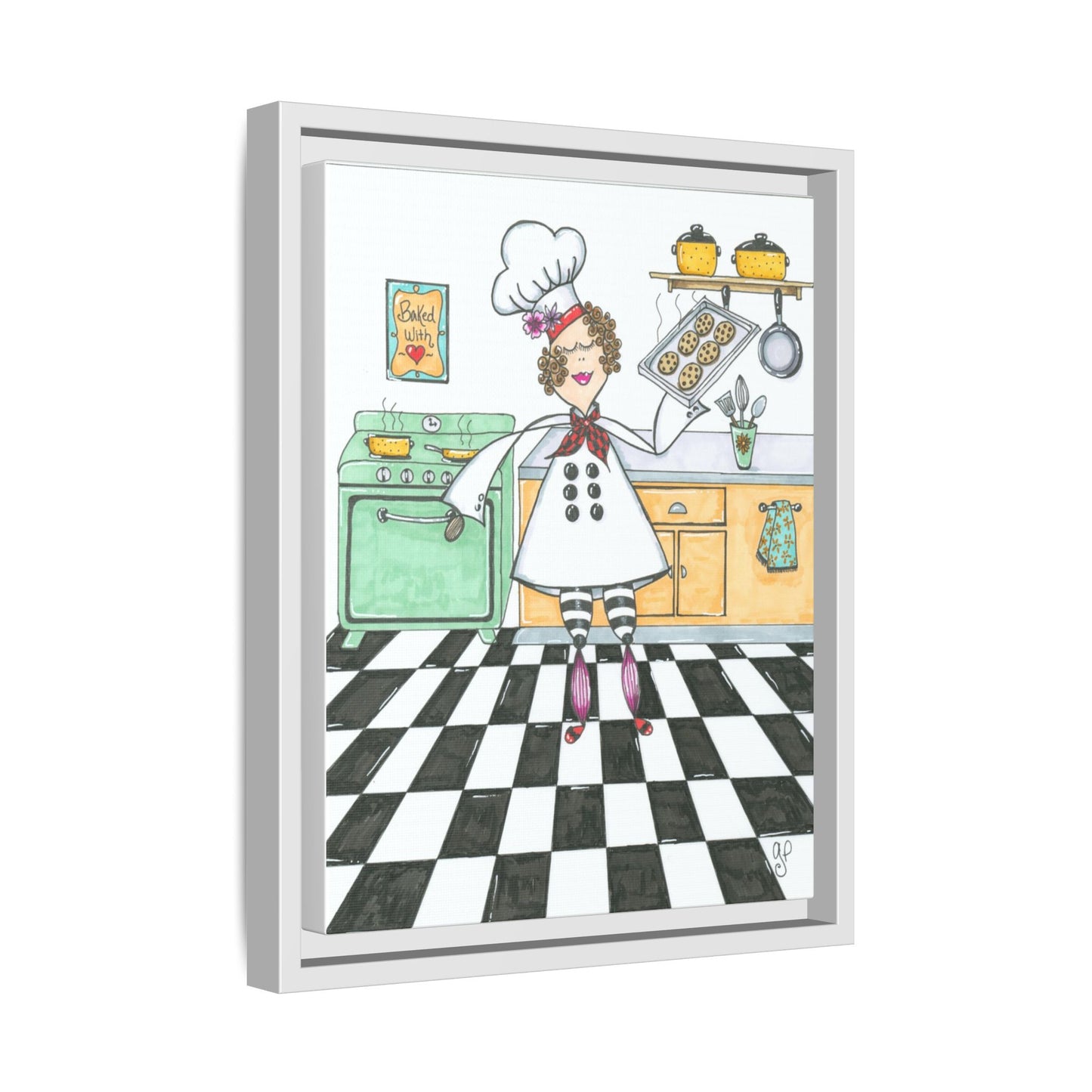 She Bakes! Matte Canvas, Framed (Multi-color)