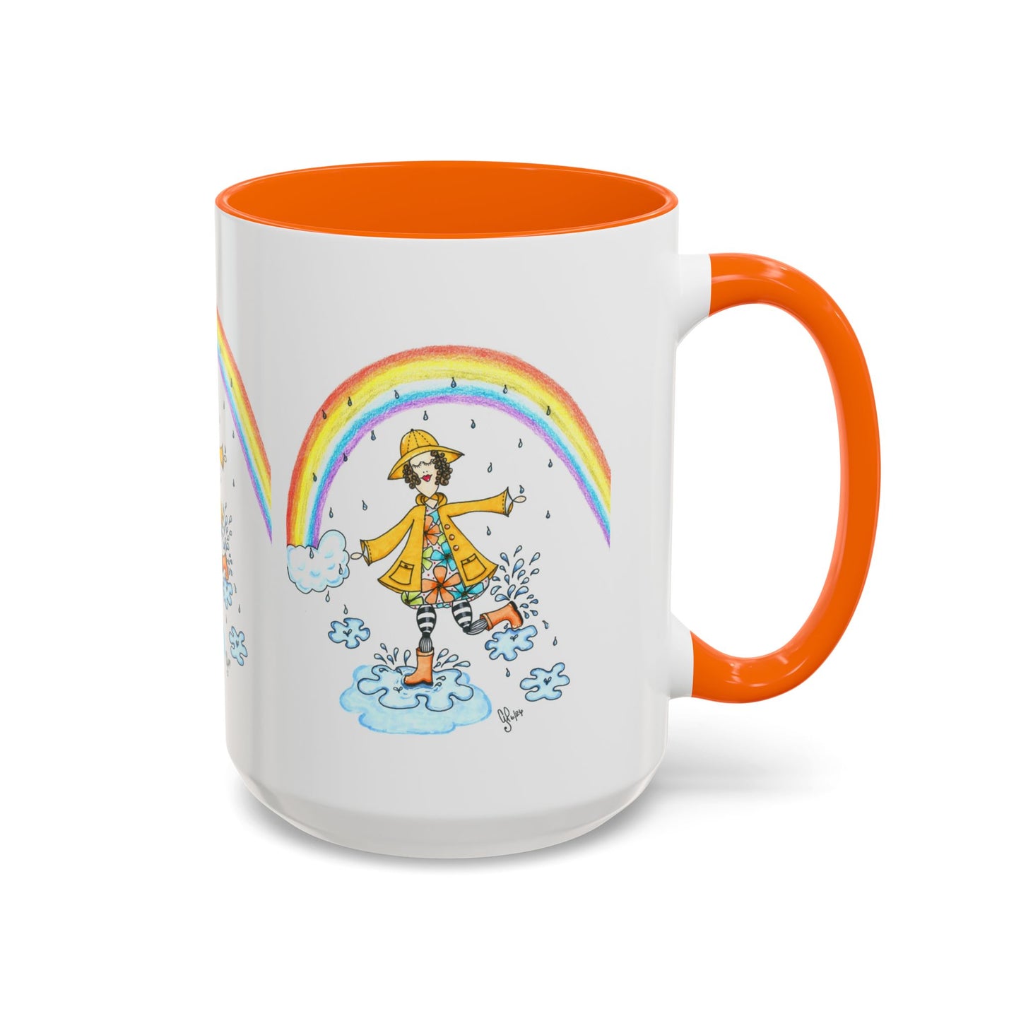 Dancing In The Rain Accent Coffee Mug (11, 15oz)