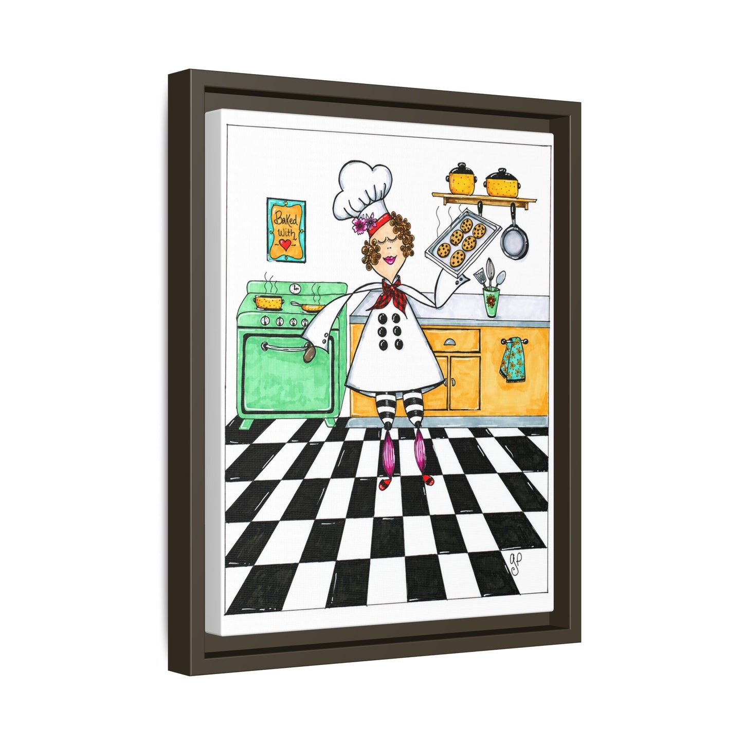 She Bakes! Matte Canvas, Framed (Multi-color)