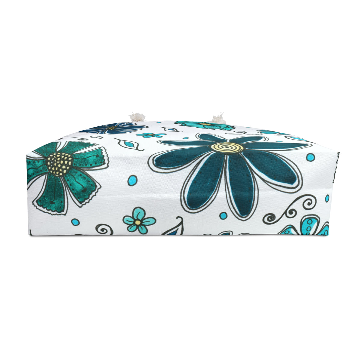 Blue Retro Flowers Weekender Bag