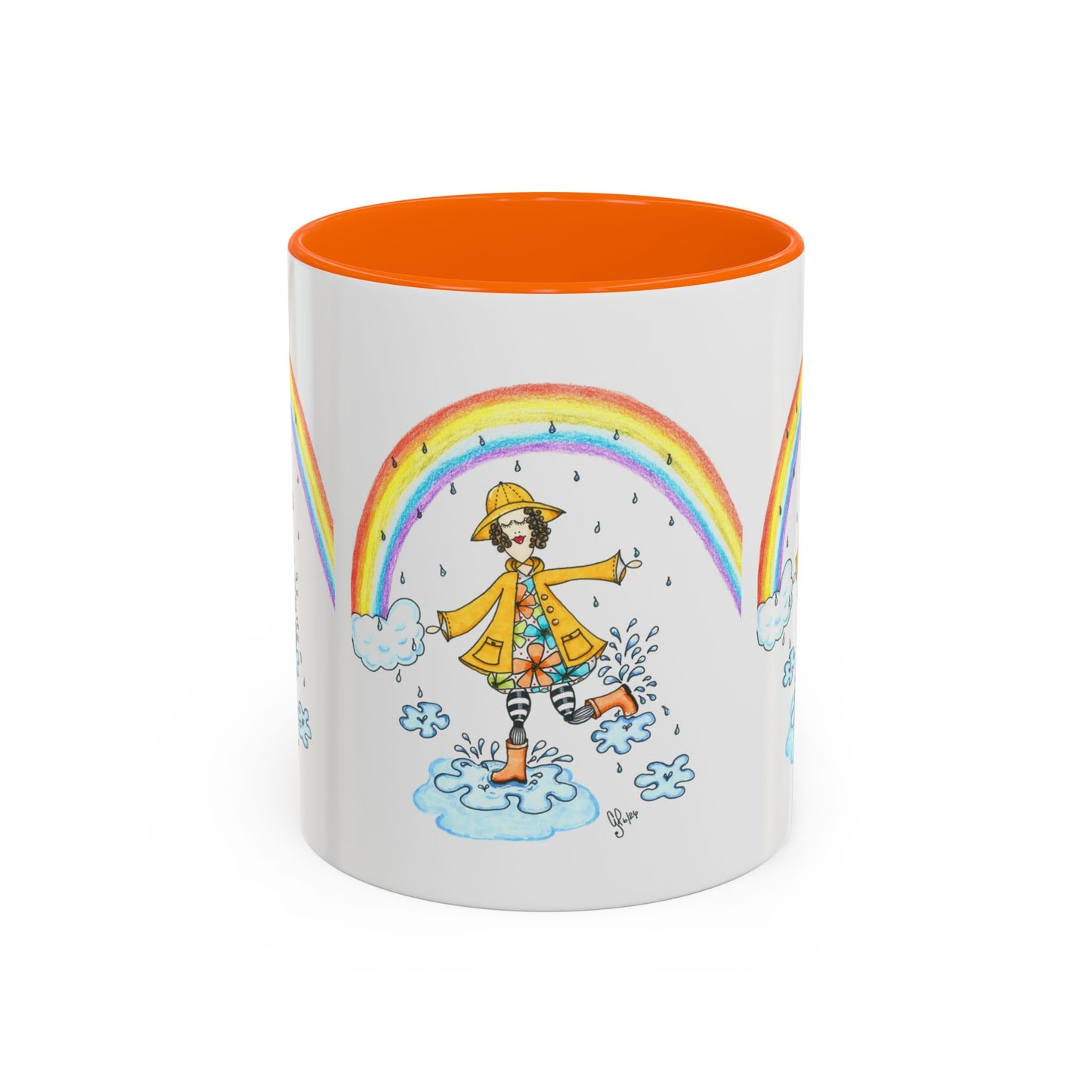 Dancing In The Rain Accent Coffee Mug (11, 15oz)