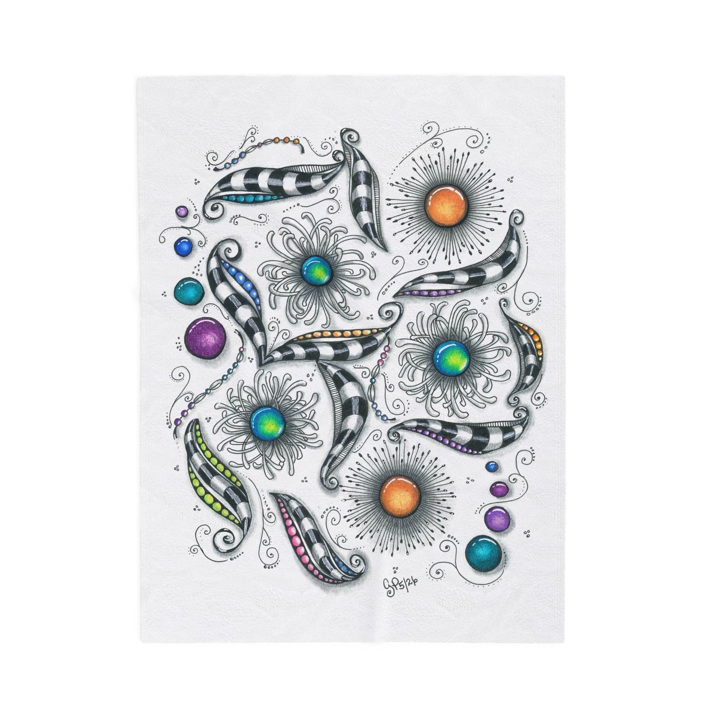 Zen Whimsy Velveteen Plush Blanket