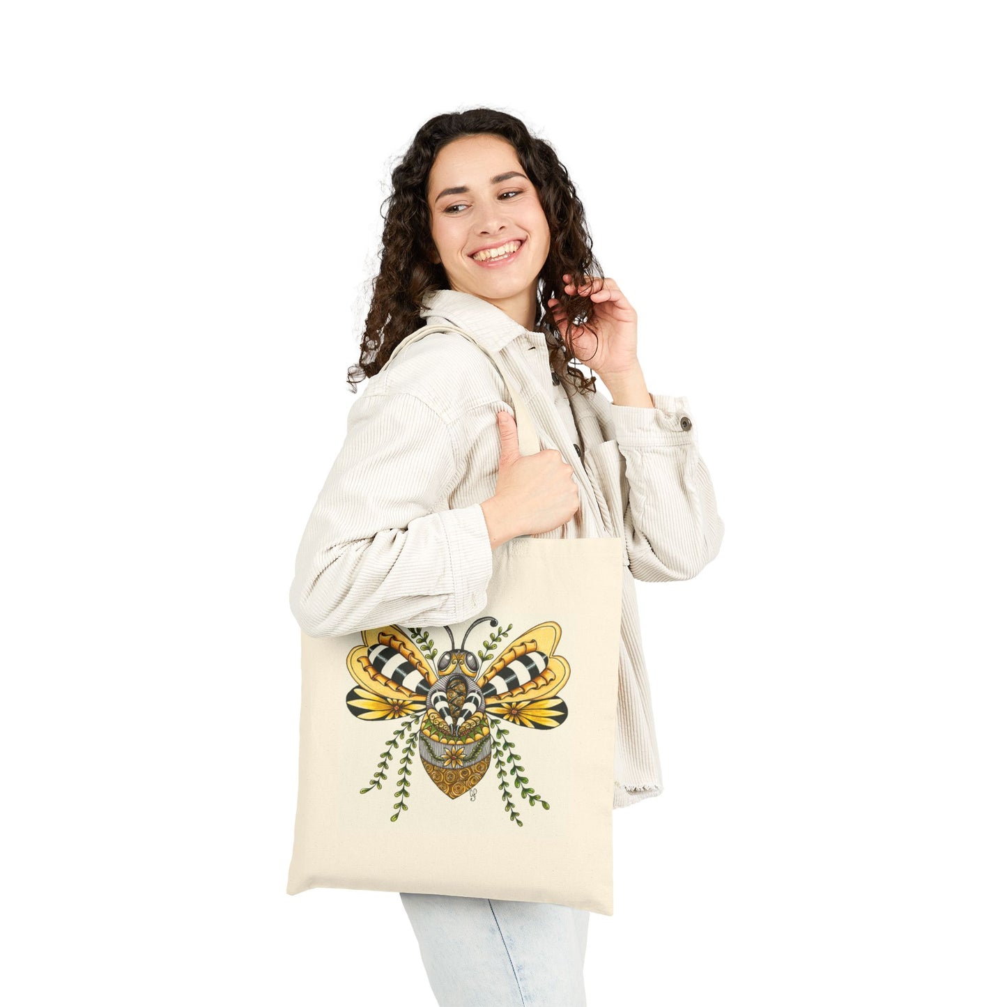 Queen Bee Cotton Canvas Tote Bag