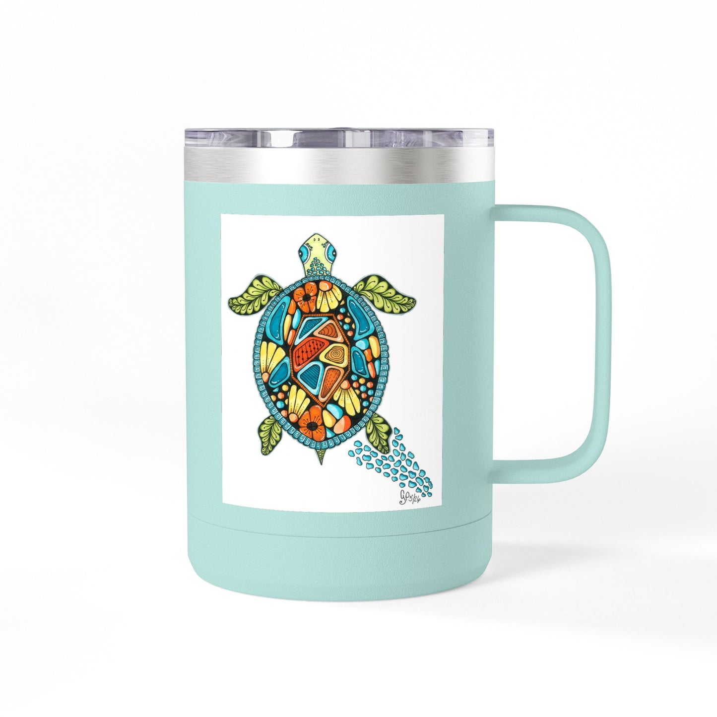 Sea Turtle Coffee Mug Tumbler, 15oz