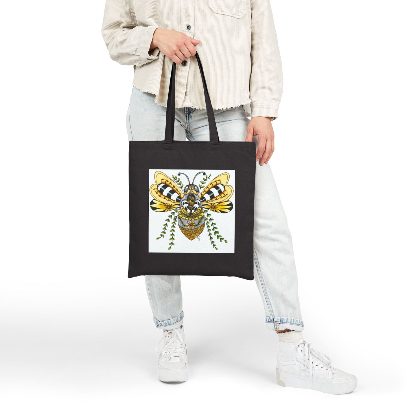 Queen Bee Cotton Canvas Tote Bag