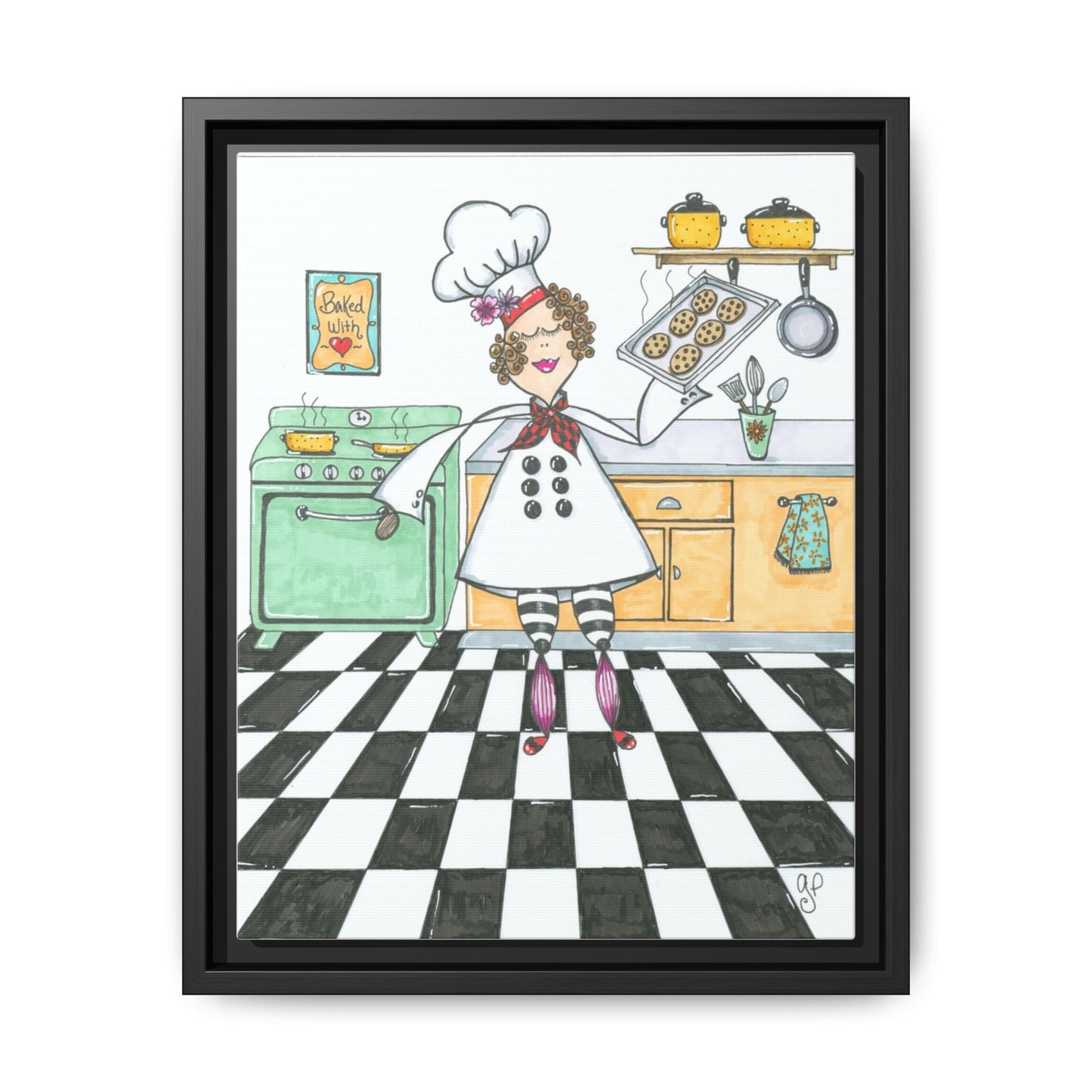 She Bakes! Matte Canvas, Framed (Multi-color)