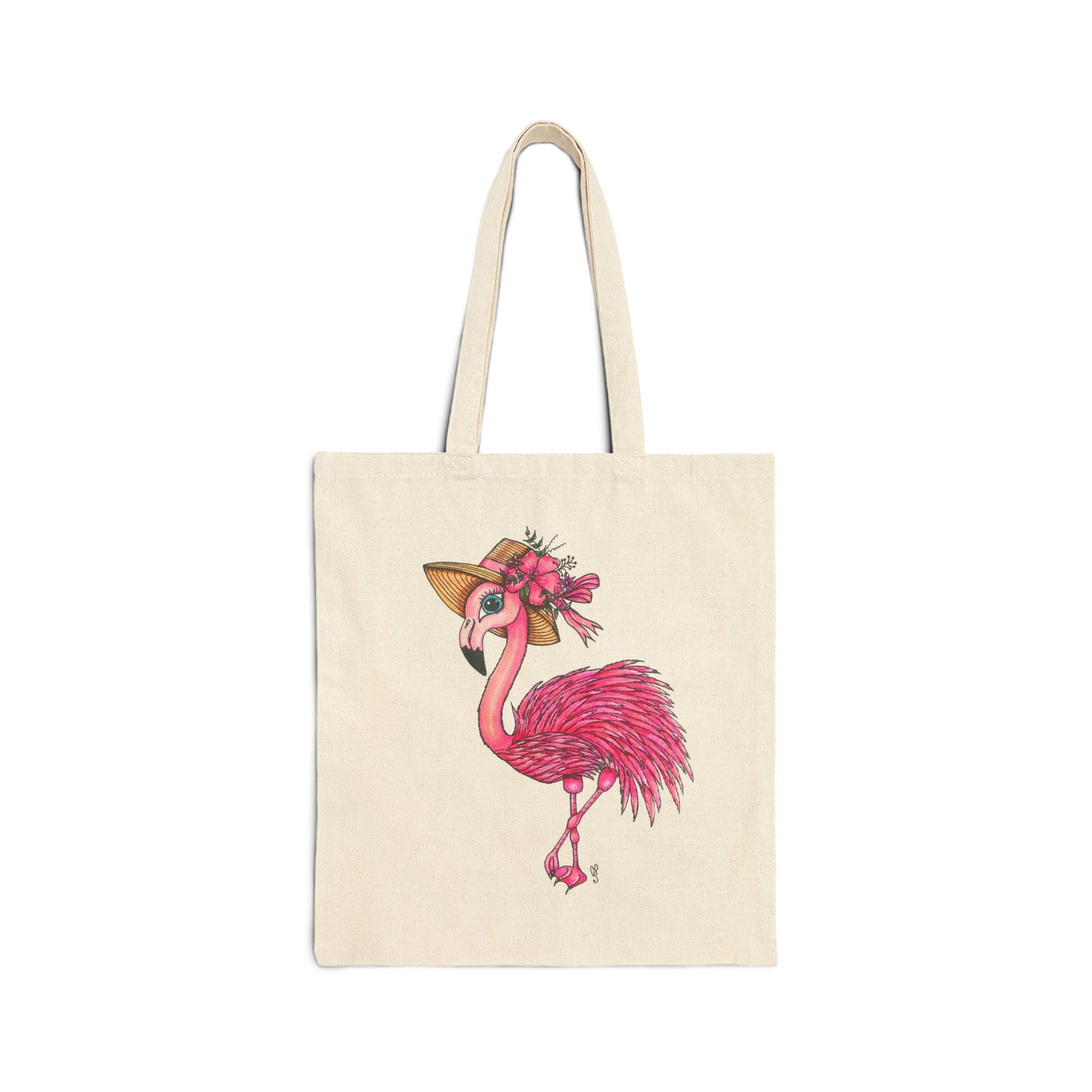 Flamingo Cotton Canvas Tote Bag