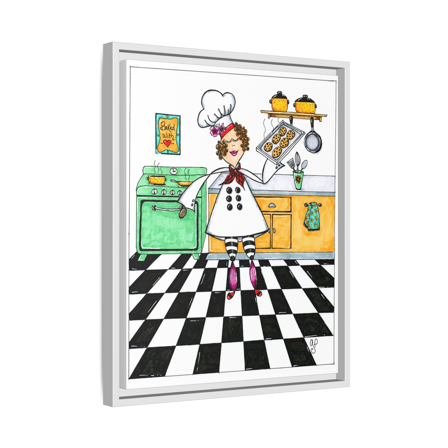 She Bakes! Matte Canvas, Framed (Multi-color)
