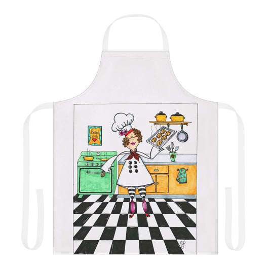 She Bakes! Apron, 5-Color Straps (AOP)