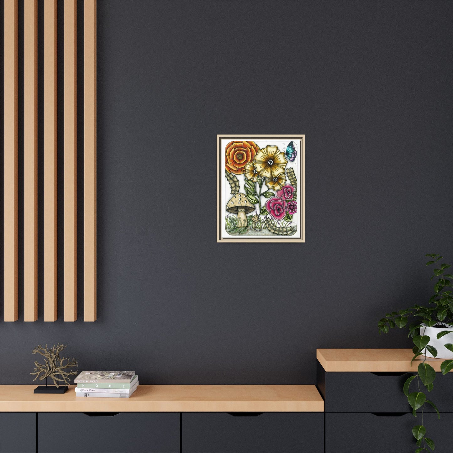 Wild Flowers Matte Canvas, Framed (Multi-color)