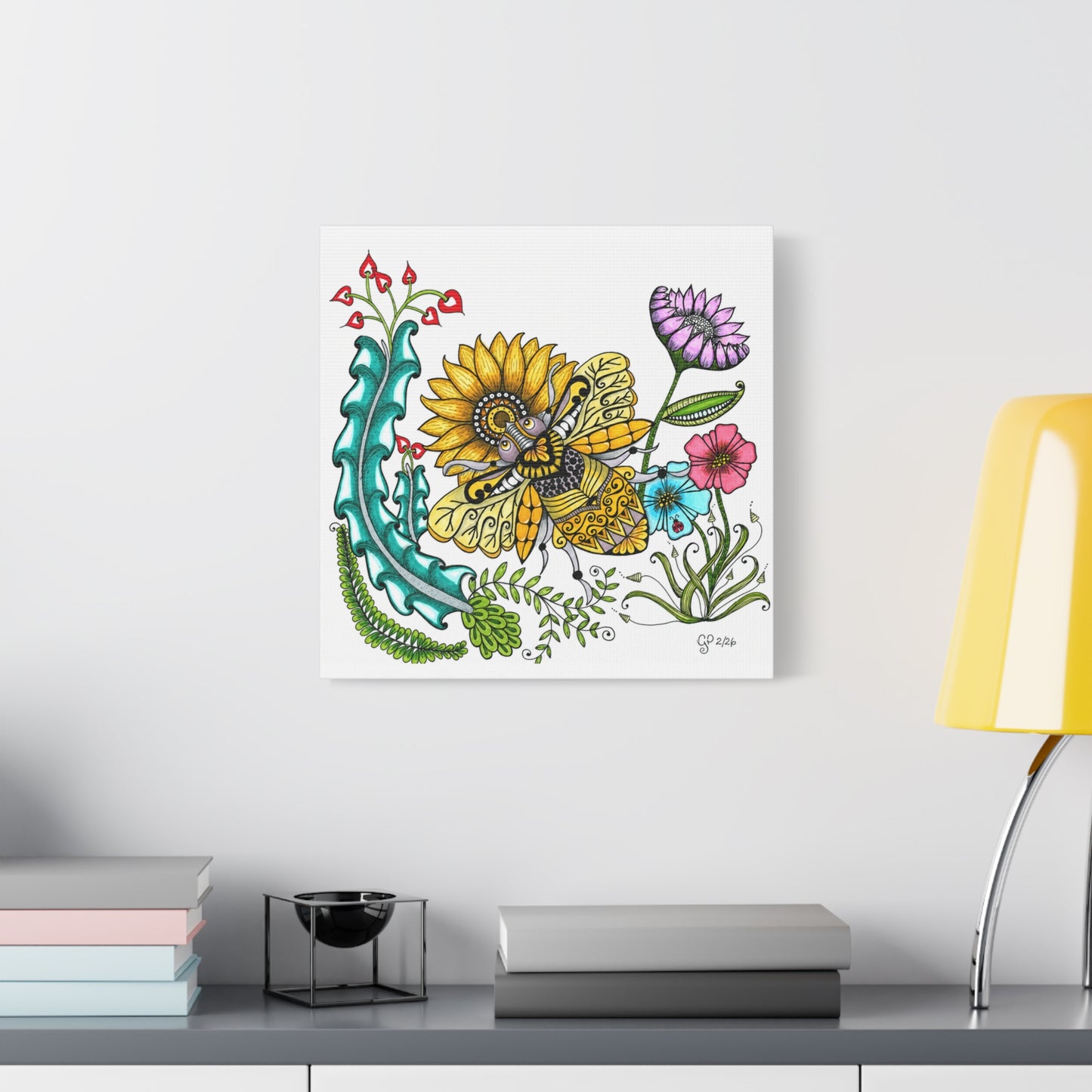 Boho Bumblebee Matte Canvas, Stretched, 1.25"