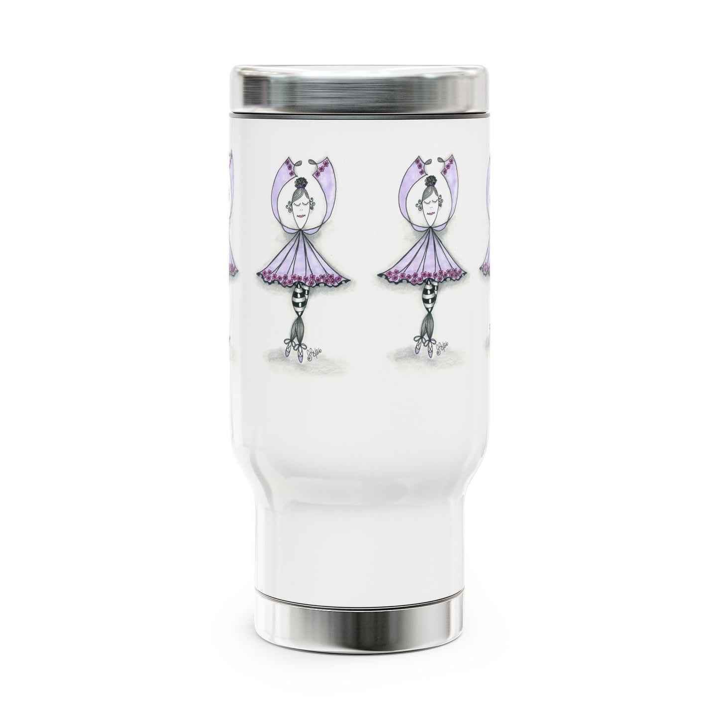 Ballerina Wannabe Stainless Steel Travel Mug with Handle, 14oz