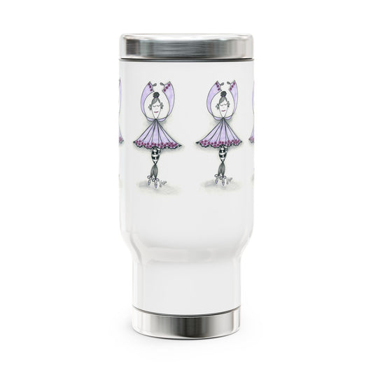 Ballerina Wannabe Stainless Steel Travel Mug with Handle, 14oz