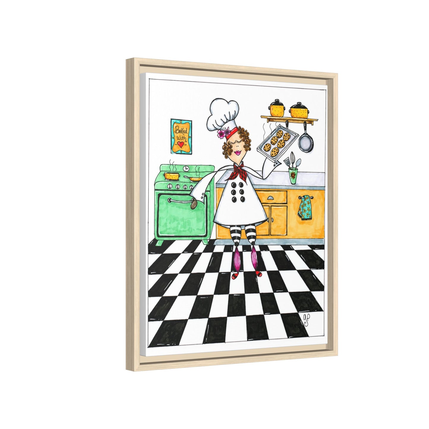 She Bakes! Matte Canvas, Framed (Multi-color)