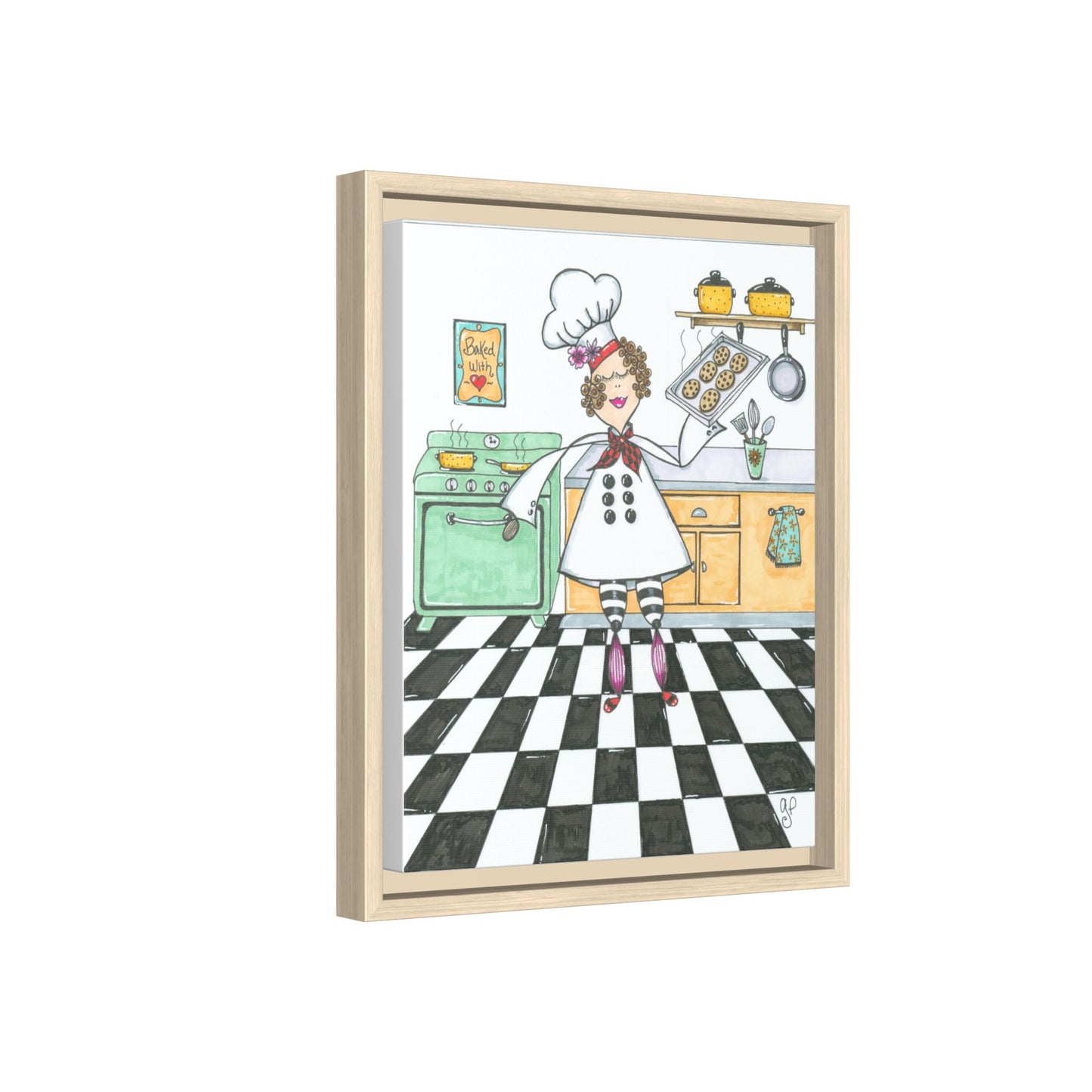 She Bakes! Matte Canvas, Framed (Multi-color)